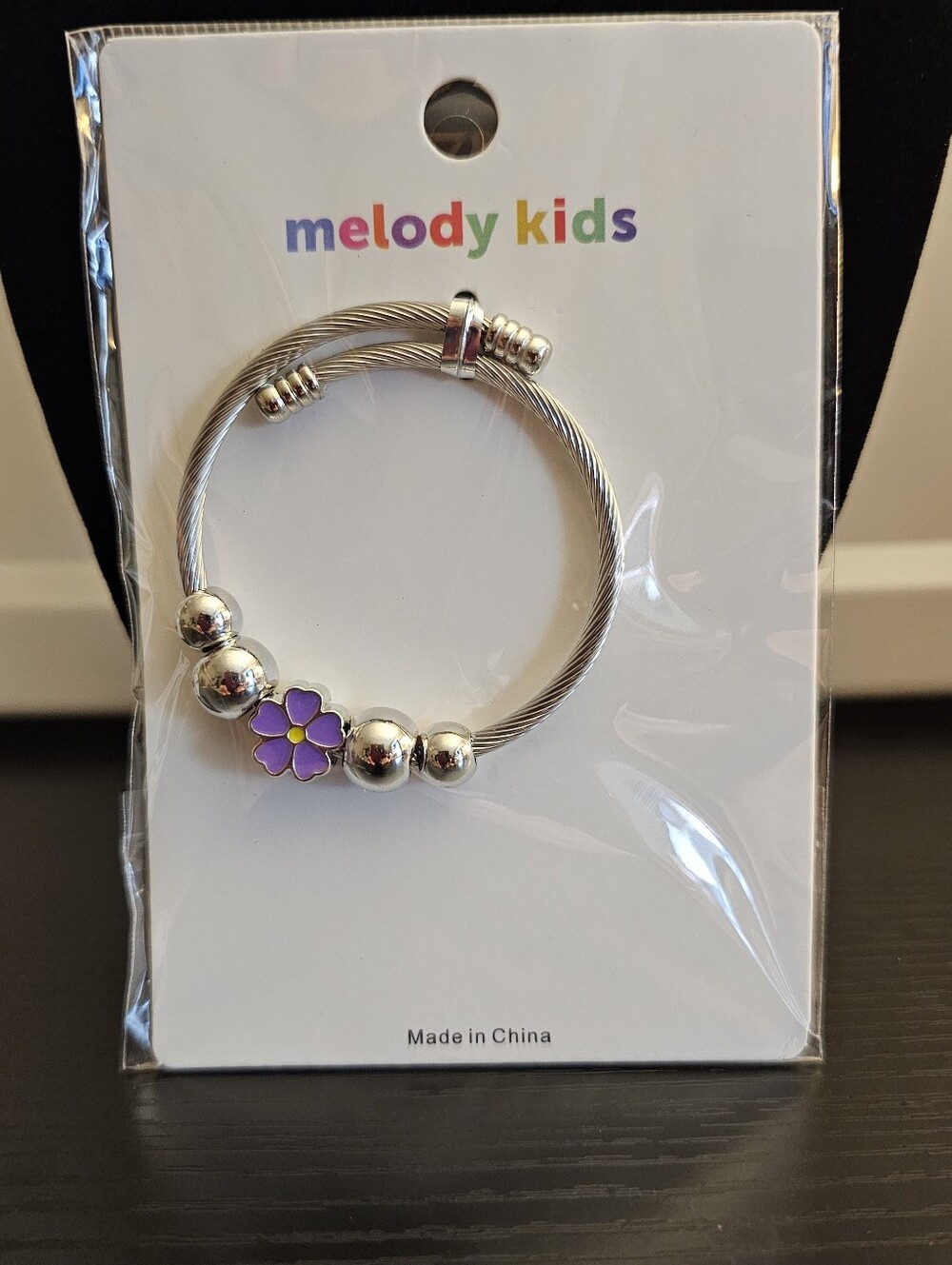 Kids Flower Bangle Charm Bracelet
